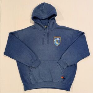 Aviator Nation Surfer Wave Patch Hoodie Unisex Medium Mens Womens Faded Water